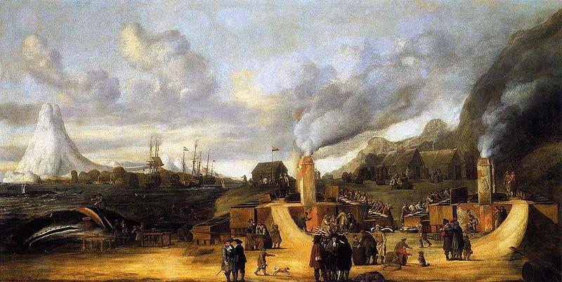 Cornelis de Man The Whale oil Factory on Jan Mayen Island. oil painting picture